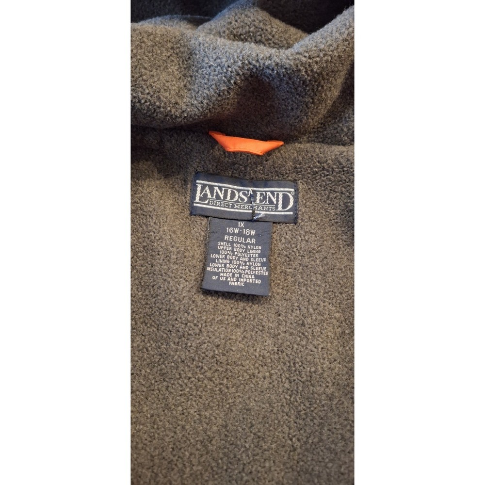 Lands' End AirCore 200 Orange Fleece Lined Women's Hooded Parka 1X (16-18) EUC - Picture 3 of 11